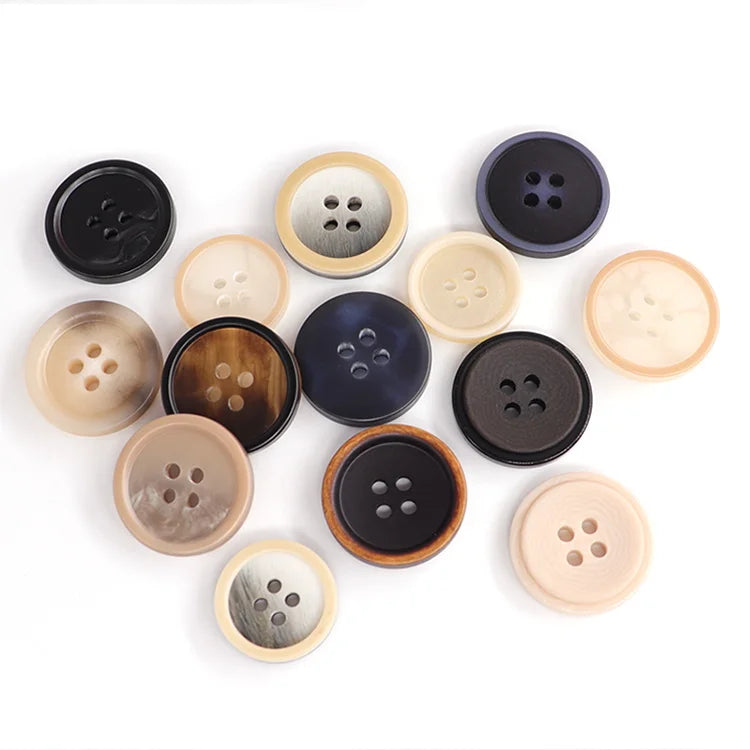 Fashion Resin Suit Pants Men's and Women's Coats Patterned Texture Shirt Sleeve Round Button