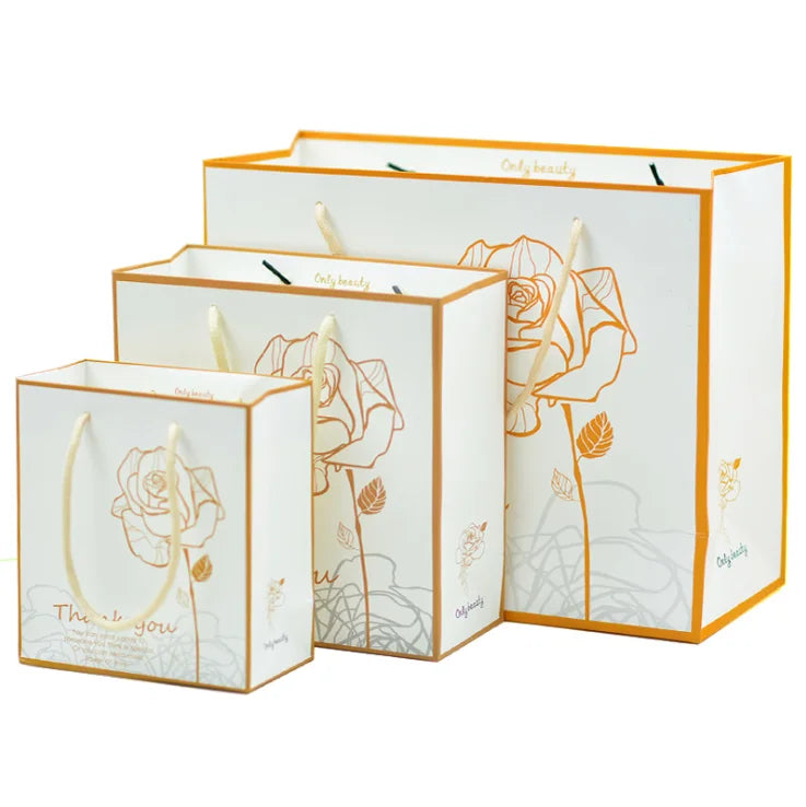 Custom Logo Biodegradable Art Paper Gift Bags for Supermarket Exhibition & Promotion-Thank You Shopping Bags