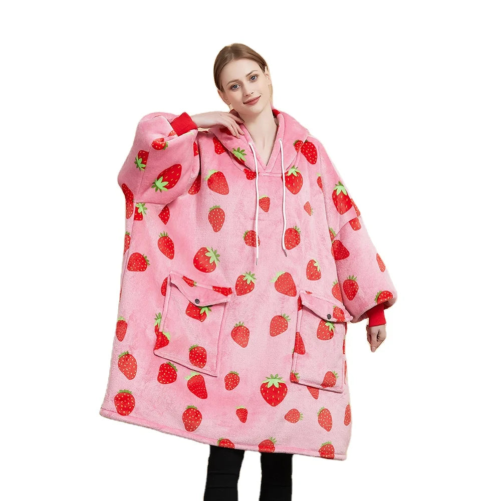 Custom Printing Hoodie in Stock Oversized Comfortable Kids Sherpa Hoody Adult Hoodie Blanket