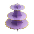 Purple Dessert Tree Tower Cardboard Cupcake Stand Party Macaron Display Tray Three Tier Cake Stand