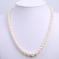 Classic Bow Design 18K Gold Necklace with Natural Pearl G750 Strand Chain 6-7mm Trendy Style for Children's Engagement Gift