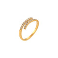 G3763 Wholesale Dainty Adjustable Shinning Zircon Ring 18K PVD Gold Plated Stainless Steel Rings Jewelry Women