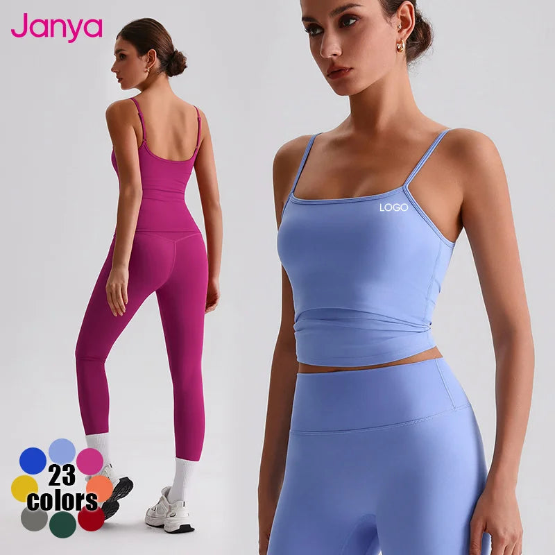 Janya 2025 Women's Sportswear Suit Recycled Fabric Gym Fitness Sets Elastic High Waist Yoga Leggings 2 Piece Set