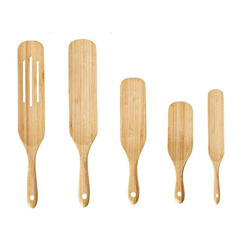 Hot Selling Mutoulao Custom Bamboo Spatula Set of 4 Handmade Kitchen Utensils Tools From Hunan