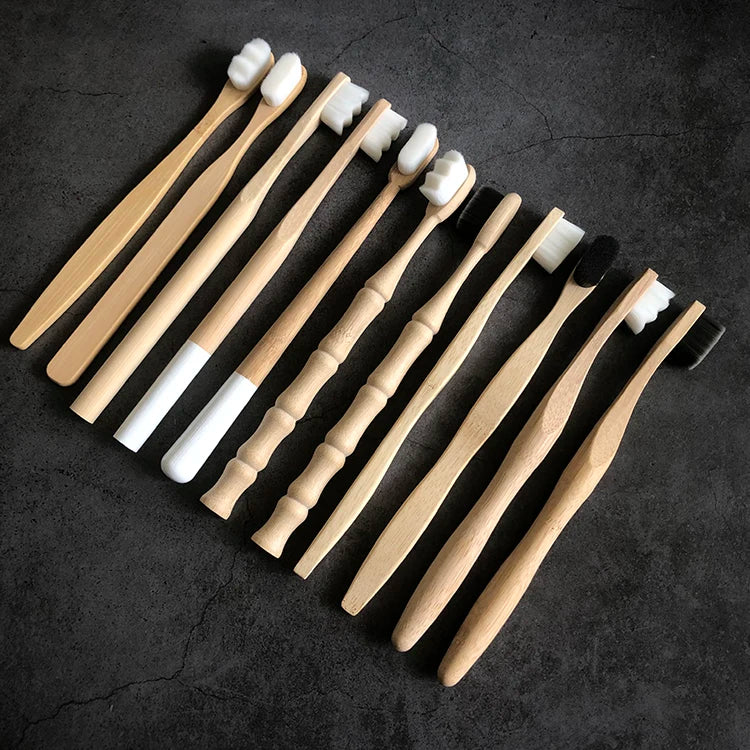 Ultra Soft Organic Biodegradable for Toothbrush 10000 Bristles Black White Nano Fiber Laser Engraved Logo Home Oral 12g 19cm