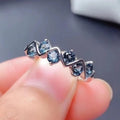 CAOSHI Manufacture Women's Zircon Finger Rings Sliver Color Full Round Blue Stone Small Cute CZ Zirconia Ring