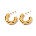 Wholesale Gold Color CC Shape Punk Earrings Stainless Steel  Waterproof  Chunky Earrings Jewelry