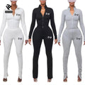 F240741 Custom Tracksuit Y2K Zip up Jacket and Shape Leggings Joggers Pants Sportswear Woman Outfits Workout 2 Piece Set Women