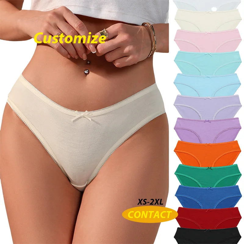Low Waist Women's Panties Solid High Elastic Briefs Comfortable Breathable Plus Size Panties