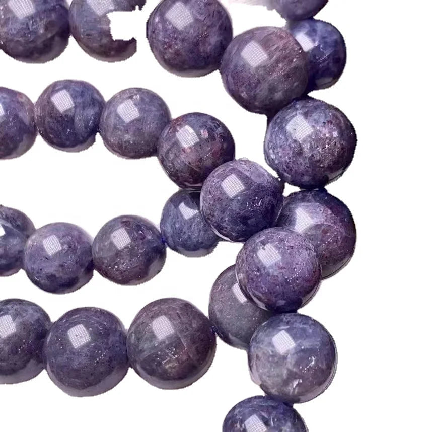 Wholesale A+++ Blood Iolite Smooth Round Gemstones Charm Bead for Jewelry Making Design
