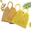 Cotton Rope Woven Waterproof Children's Shoulder Bag Macrame Mesh Net Beach Bag Crochet Knit Travel Fishing Net Handbag