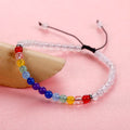 Adjustable 7 Chakras Natural Colorful Stone Bracelet Yoga 4mm Beads ST091