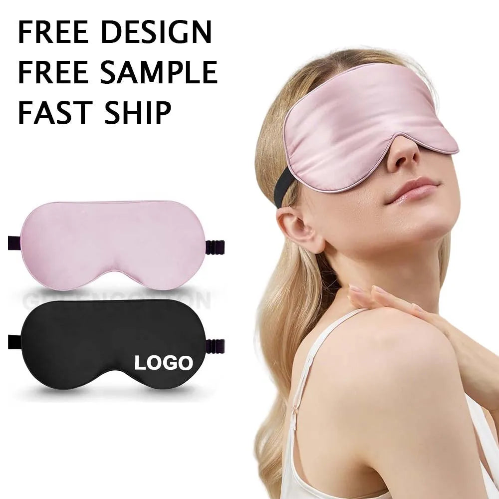 Custom Logo Natural Pure Silk Sleep Mask Party Gift Adjustable Strap Silk Eye Sleep Mask First Choice for Birthday Gift