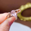 Good Price Women Zircon 925 Sterling Silver Natural Pink Morganite Married Wedding Light Pink Rings for Couple