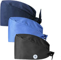 Working Caps With Buttons and Sweatband Adjustable Gourd-Shaped Tie Back Hats for Women Men