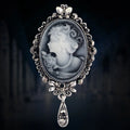 Wholesale Vintage Beauty Head Brooch Pin Queen Avatar Pendant Brooches Rhinestone Cameo Brooch Pin Dress Accessories