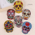 2026 Popular Embroidery England Floral Style Skull Clothing Applique Iron on 3D Custom Color Patches for Jacket