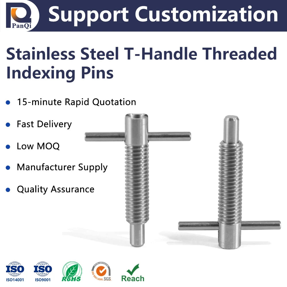 Stainless Steel T Handle Retractable Spring Loaded Indexing Plunger Pin Industrial Grade Product in Pins Category