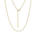 RINNTIN SC84 Simple 925 Sterling Silver 14K Gold Plated 1.7mm Wide Figaro Chain Link Chain Necklace Jewelry