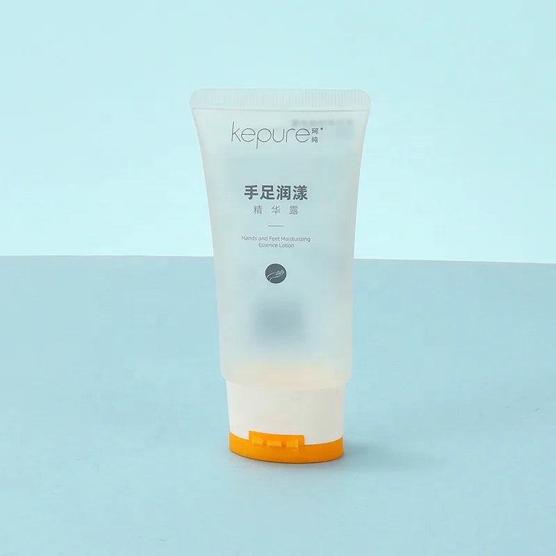 Customized Empty 50ml Natural clear Squeeze Lotion Tubes Hand Cream Cosmetic Facial Cleanser Tube with Flip Cap