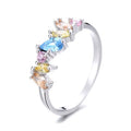 Yaeno Sterling Silver 925 Rings Jewelry in Colorful Gemstone Finger Band Rings for Women