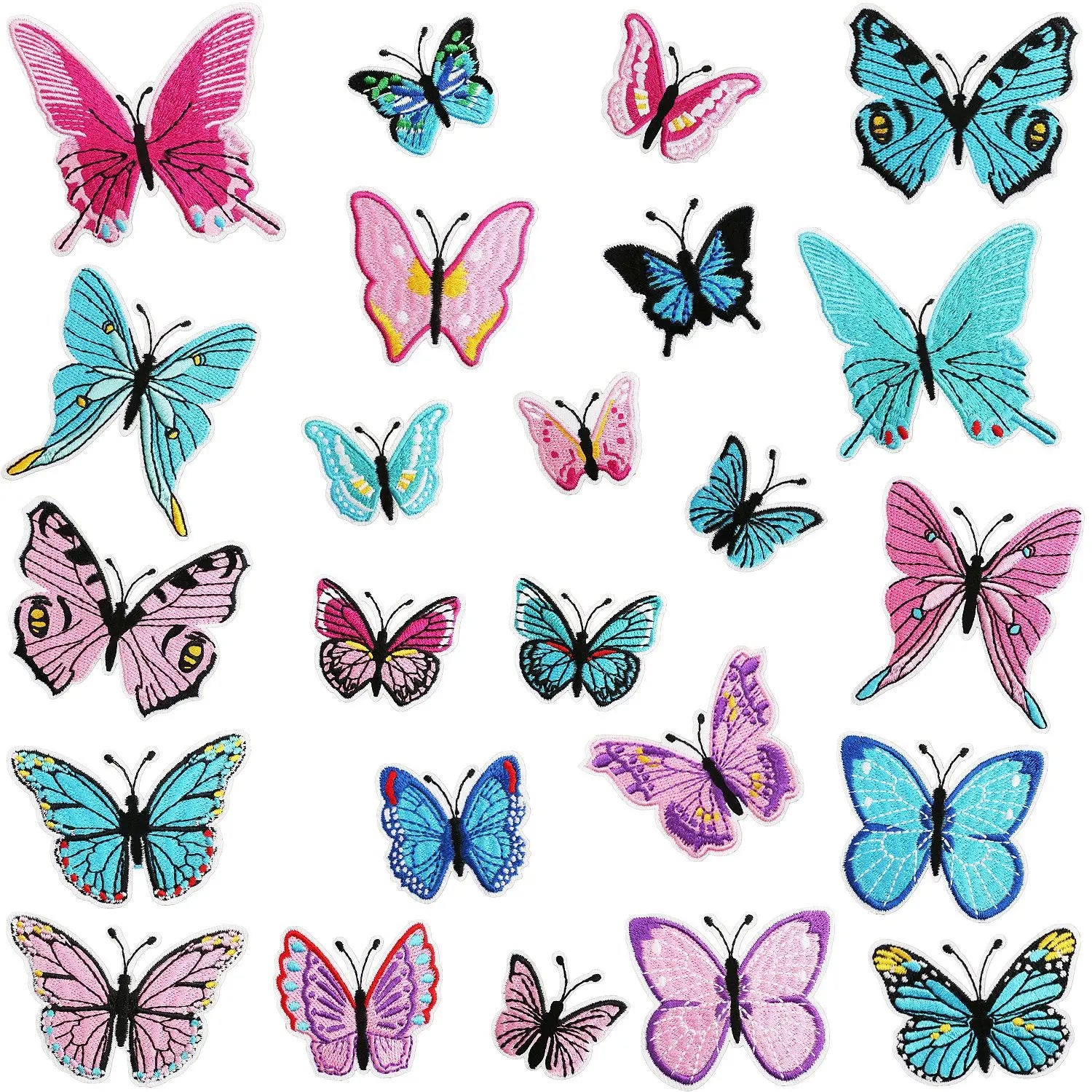 Parches Bordados De Mariposas De Dibujos Animados De Colores Al Por Mayor Parches Brillantes De Mariposa Para Decoracion De Ropa