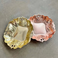 11" Gold Double Plating Courtly Irregular Lace Skeleton Floral Pattern Tray Decor Fruit Dish Bowl Decorative Charger Plate