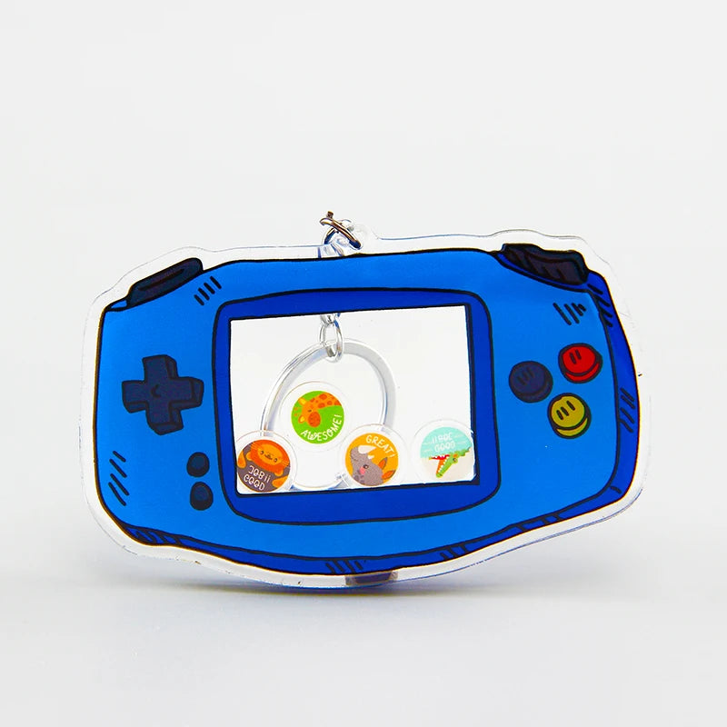 Wholesale Creative Novel Custom Anime Shaker Keychain Three Layer Transparent Acrylic Shaking Gameboy Unique Plastic Shaker