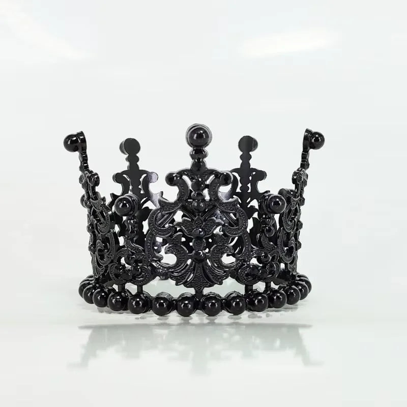 Popular Children Birthday Cake Decoration Crown 4 Colors Pearl Water Diamond Mini Crown