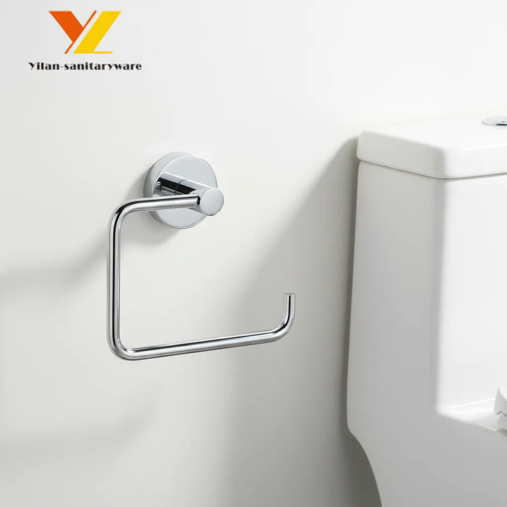 Custom Logo Wall-Mounted Modern Style Brass/Metal Chrome Finish Eco-Friendly Durable 1 Year Warranty Bathroom Paper Holder