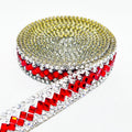 Tongshin Carnival Iron-On Rhinestone Trimming Gem Applique for Costumes and Clothing Jewelry