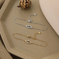 Trendy Jewelry Hollow Out Devil's Eye 925 Sterling Silver Eyes Gold Plated Blue Eye Charm Bracelet Women