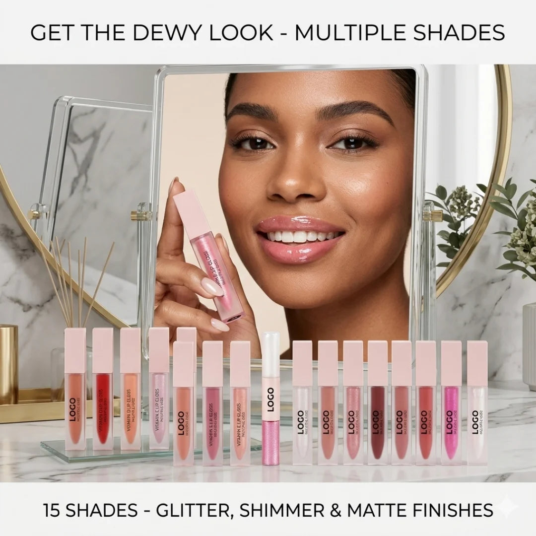 Beauty Makeup 50 Mix Colors Vegan Nourishing Plumping Long-Lasting Lip Gloss Kit Luscious-colors Non-Sticky Shine Gloss