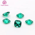 Hot Sale Synthetic Loose Nano Crystal Stones Cushion 4*4 mm to 8*8 mm Emerald Green Color Nano Gemstones Support Wax Setting