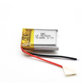 Best Quality 551520 150mAh Li-po Battery 3.7V CE ROHS 1000 Cycles 12-Month Warranty High Discharge Rate 1.0C Overload Protection