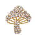 Custom Color 42*46mm Rhinestone Mushroom Brooch