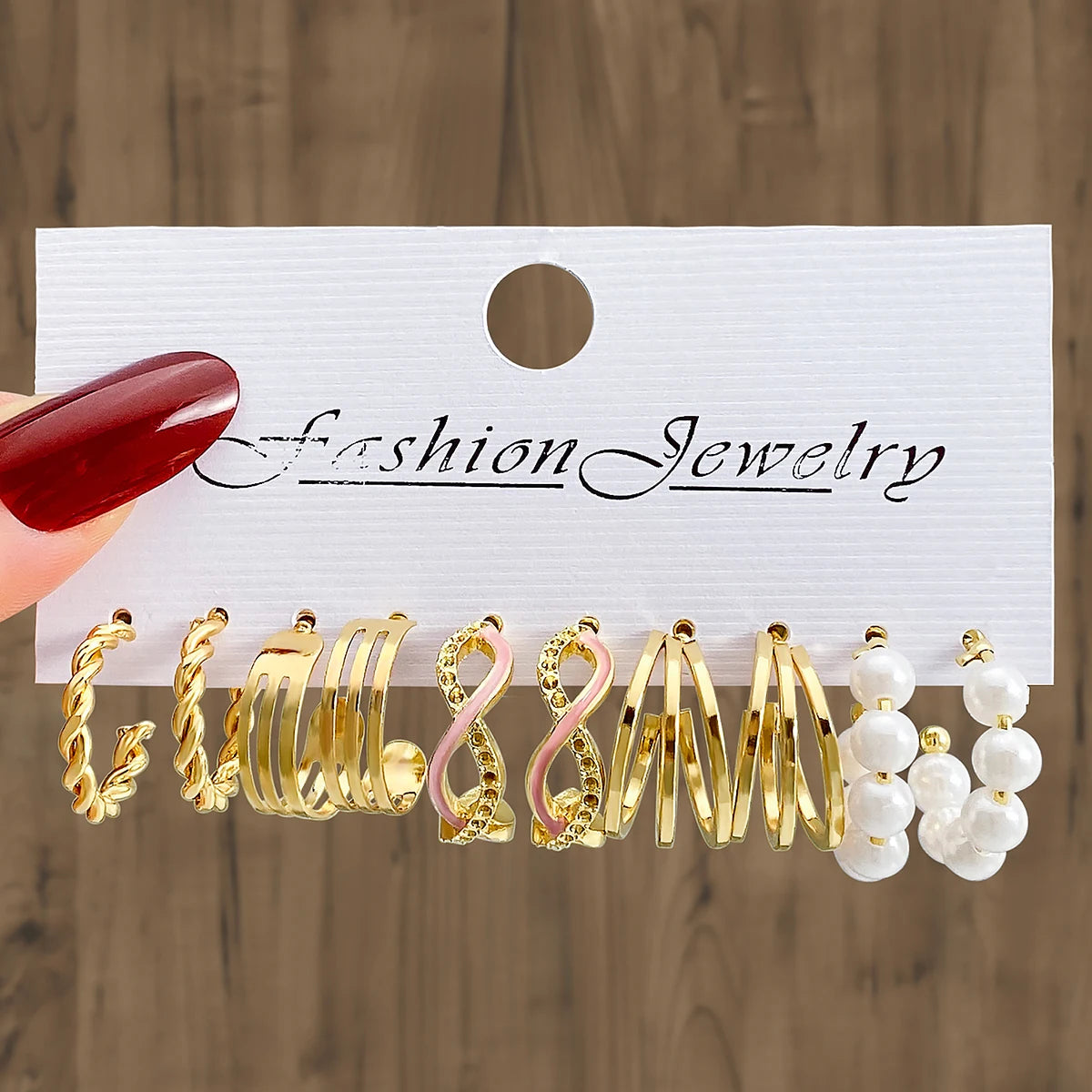 New Trend Gold Plated Geometric Pearl Crystal Hoop Earrings Set for Women Jewelry Gift Stud Drop Drop Earrings MegaBDM