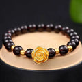 Dubai Jewelry Rose Flower Braceletgold PlatedAgate Bead Bracelet Exquisite Jewelry Gold Plated Lady Jewelry