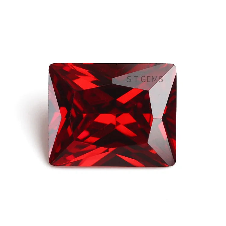 China Suppliers High Quality Garnet Ruby Rectangle Cubic Zirconia Stones