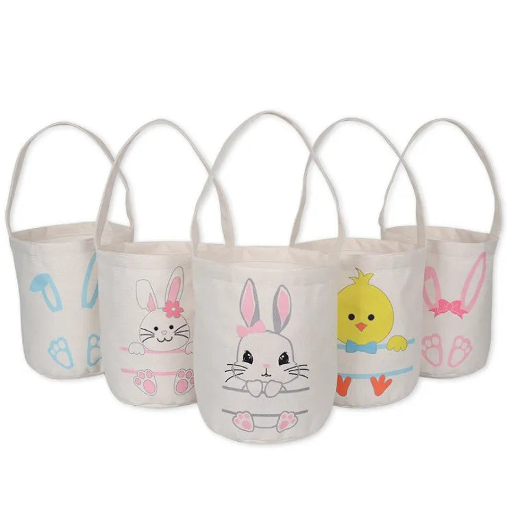 RubySub New Sublimation Blanks Linen Kids Easter Treat Bag Personalized Easter Basket