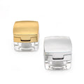 High Quality Custom Square Base Lotion Cream 5g Transparent Empty Eye Shadow Cream Jar with Gold Square Lid