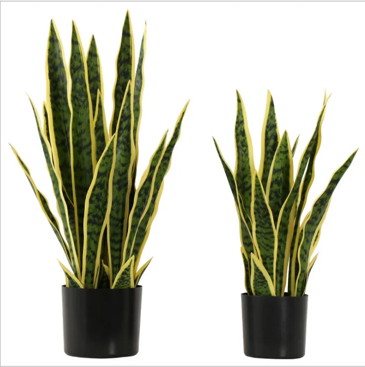 Hot Sale Home and Hotel Decoration Real Touch Yellow Sansevieria Snake Plant PU Material Tree Type for Interior Design MegaBDM