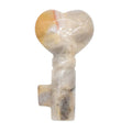 2026 Diy Natural Crystal Crazy Agate Heart Key Carving Gemstone Healing Natural Crystal Stone Charm for Gift