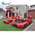 Custom logo Printing Inflatable Race Track Challenging Go Kart Inflatable Quad Track