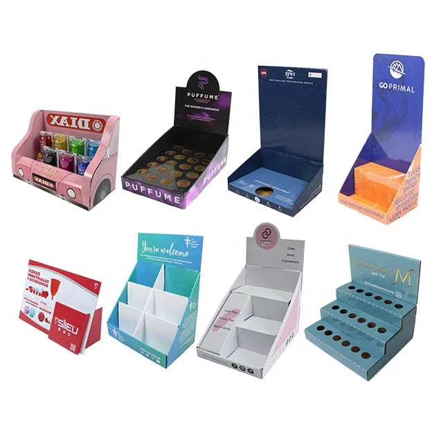 Modern Foldable Cardboard Countertop for Retail Store Supermarket Point of Sale Counter Box Display