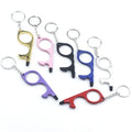 Multi-Function Self-Defense Keychain Contactless Tool with UV Printed Design Hand-Free Stylus and No-Touch Door Opener