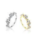 Daidan Anillo De Plata Esterlina Diamond Cluster Geometric Cz 925 Silver Rings for Women