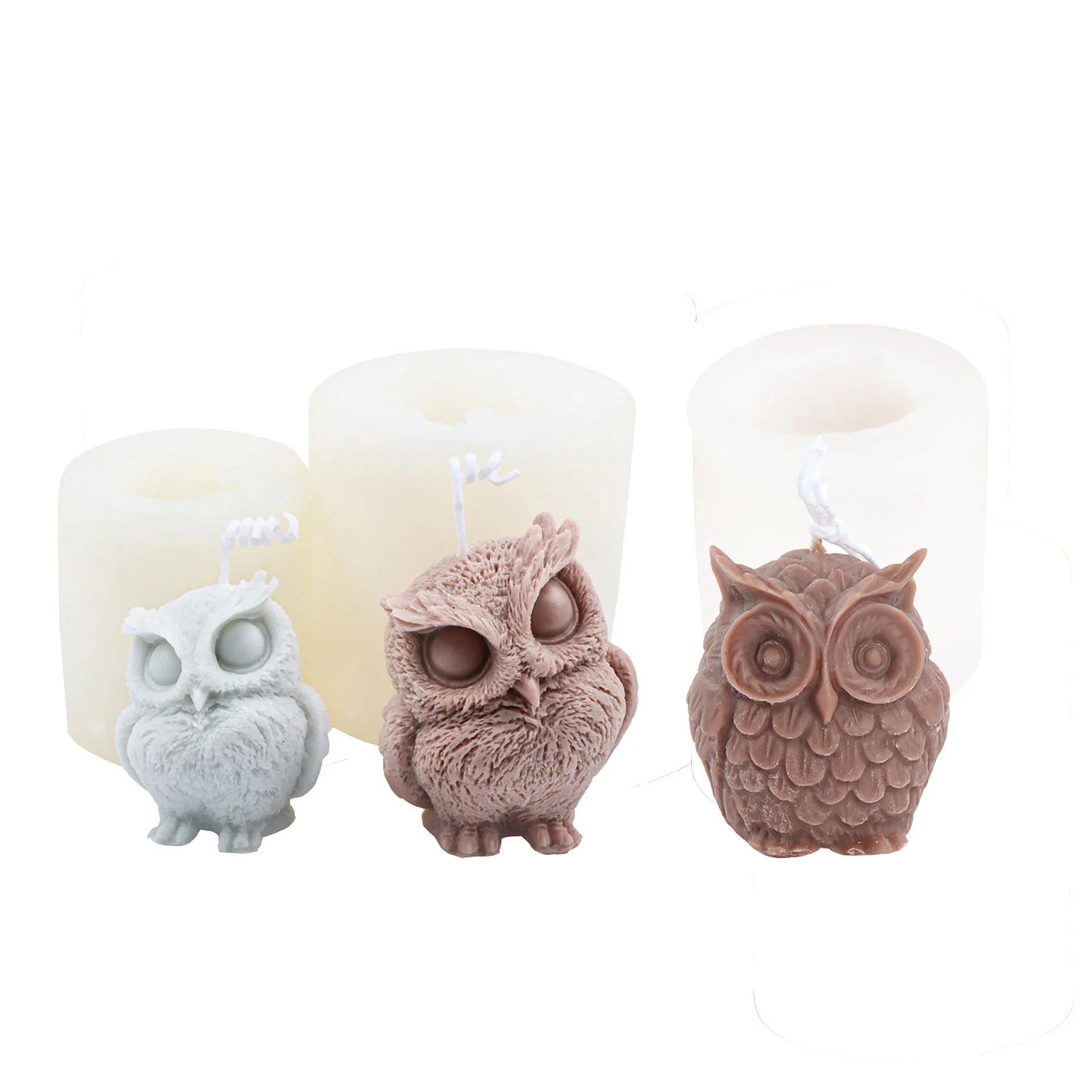 3D Owl Candle Mold Silicone Soap Mold DIY Handmade Resin Molds for Plaster Wax Mould Home Decoration