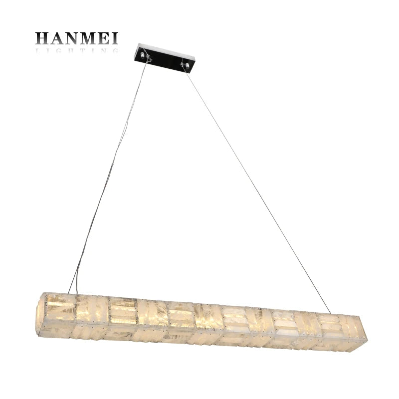 Contemporary Strip Dining Table Natural Crystal Chandelier Modern Restaurant bar Chandelier