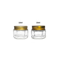Wedding Gift 15ml Mini Hexagonal Glass Honey Jam Jar With Golden Screw Cap
